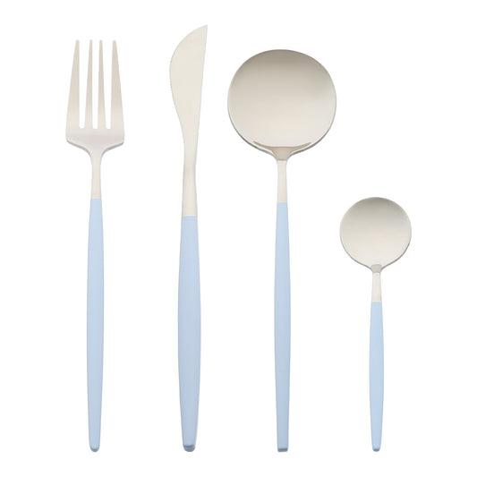 4 Pieces Silverware Set, Stainless Steel Flatware with Spoons and Forks Set