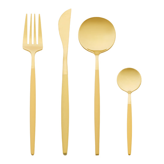 4 Pieces Silverware Set, Stainless Steel Flatware, Mirror Polished Cutlery Set
