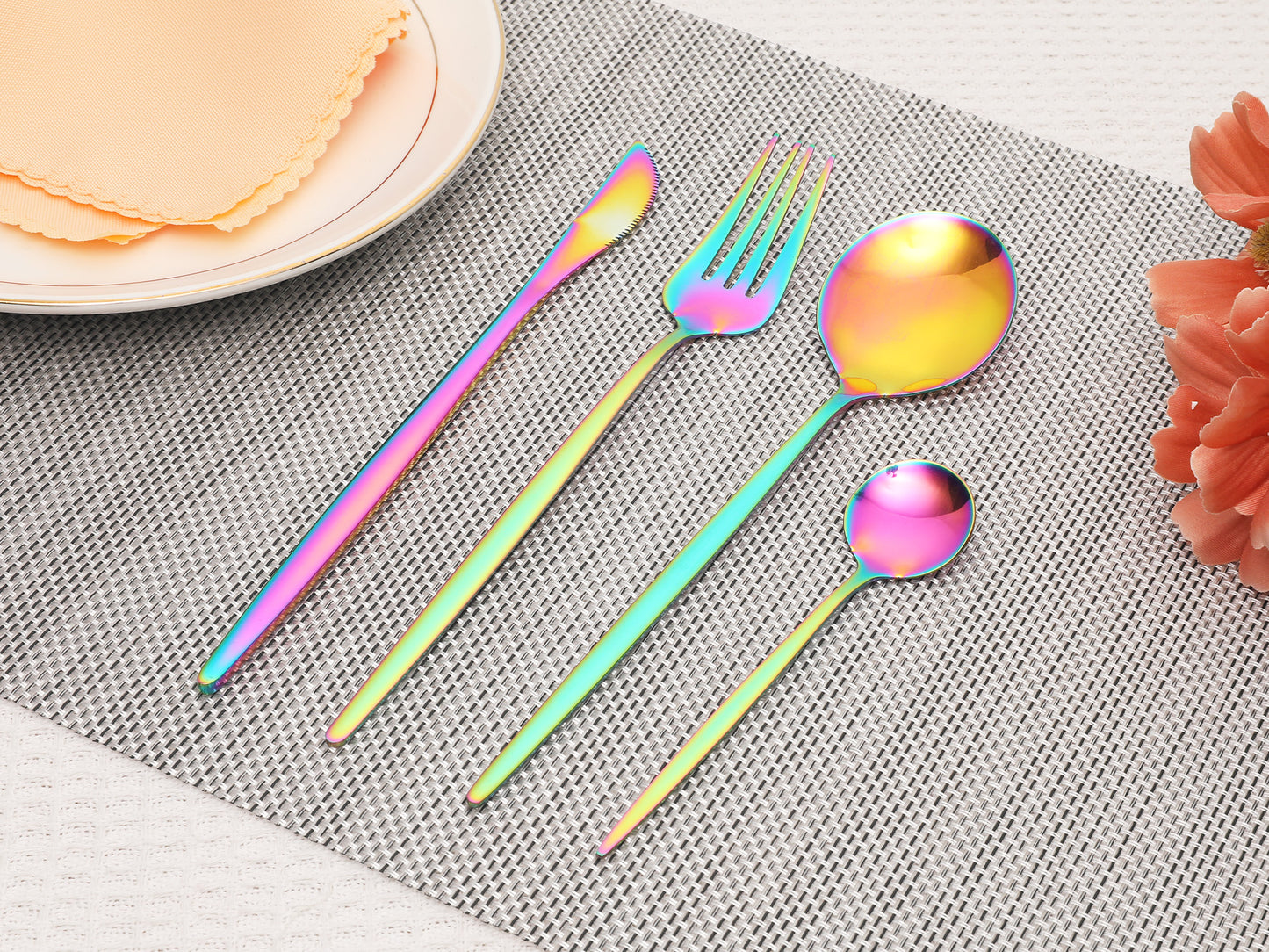 24 Pieces Silverware Set, Stainless Steel Flatware, Mirror Polished Cutlery Set