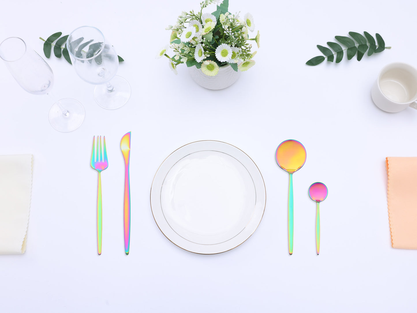 24 Pieces Silverware Set, Stainless Steel Flatware, Mirror Polished Cutlery Set