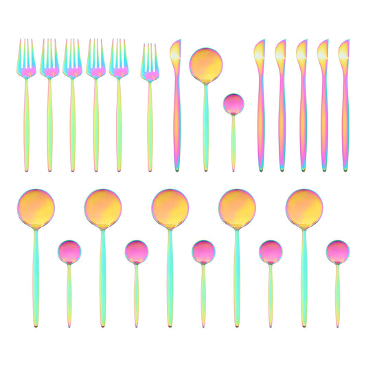 24 Pieces Silverware Set, Stainless Steel Flatware, Mirror Polished Cutlery Set