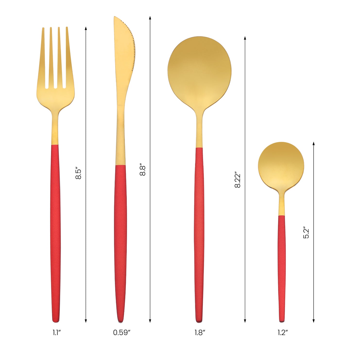 24 Pieces Silverware Set, Stainless Steel Serving Utensils Set for Kitchen Eating Tableware