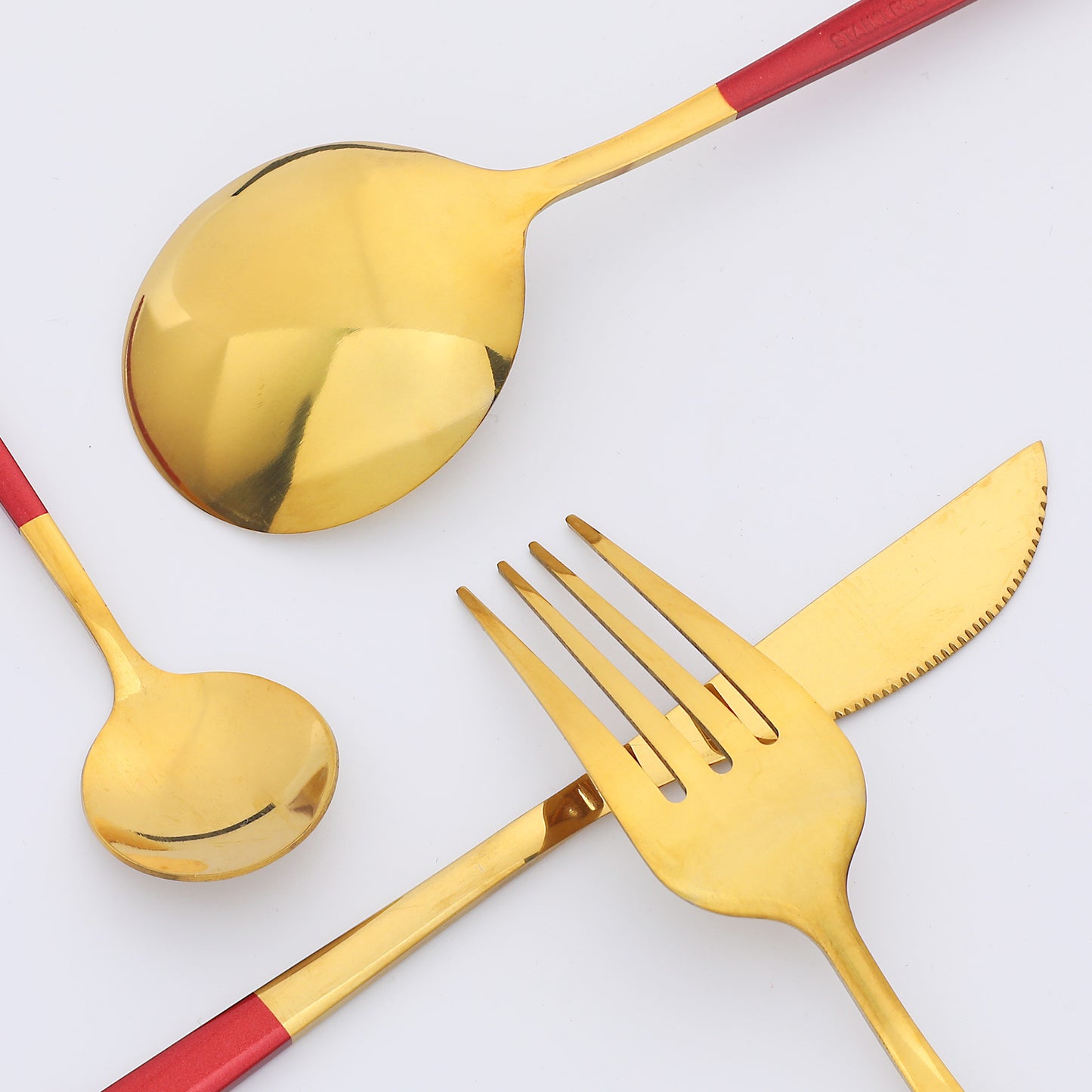 24 Pieces Silverware Set, Stainless Steel Serving Utensils Set for Kitchen Eating Tableware