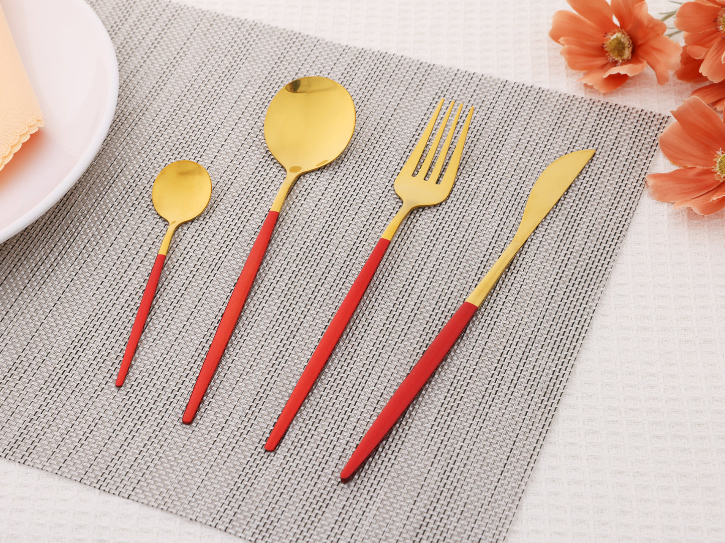 24 Pieces Silverware Set, Stainless Steel Serving Utensils Set for Kitchen Eating Tableware