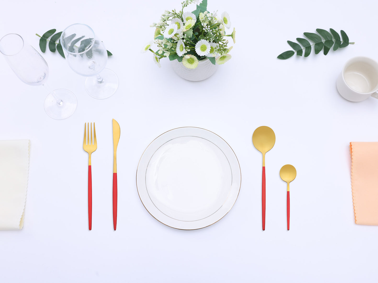 24 Pieces Silverware Set, Stainless Steel Serving Utensils Set for Kitchen Eating Tableware