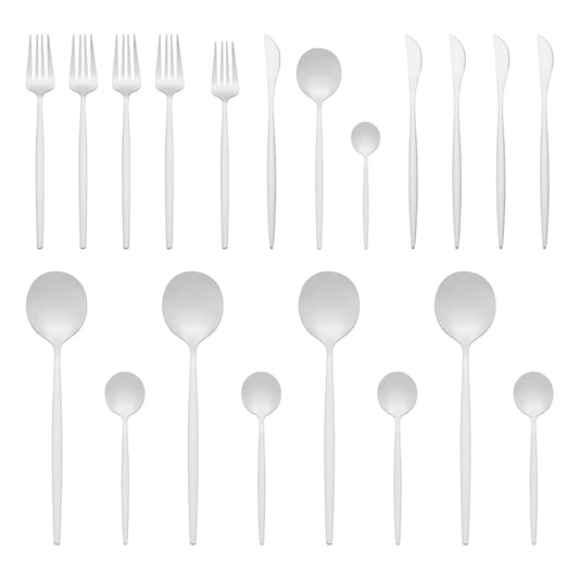 20 Pieces Silverware Set, Stainless Steel Flatware Set, Mirror Polished Cutlery Set