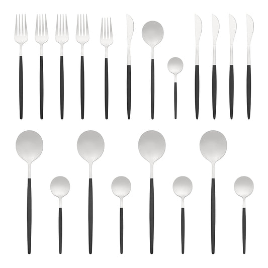 20 Pieces Silverware Set, Stainless Steel Flatware Set for 5, Mirror Polished Cutlery Set