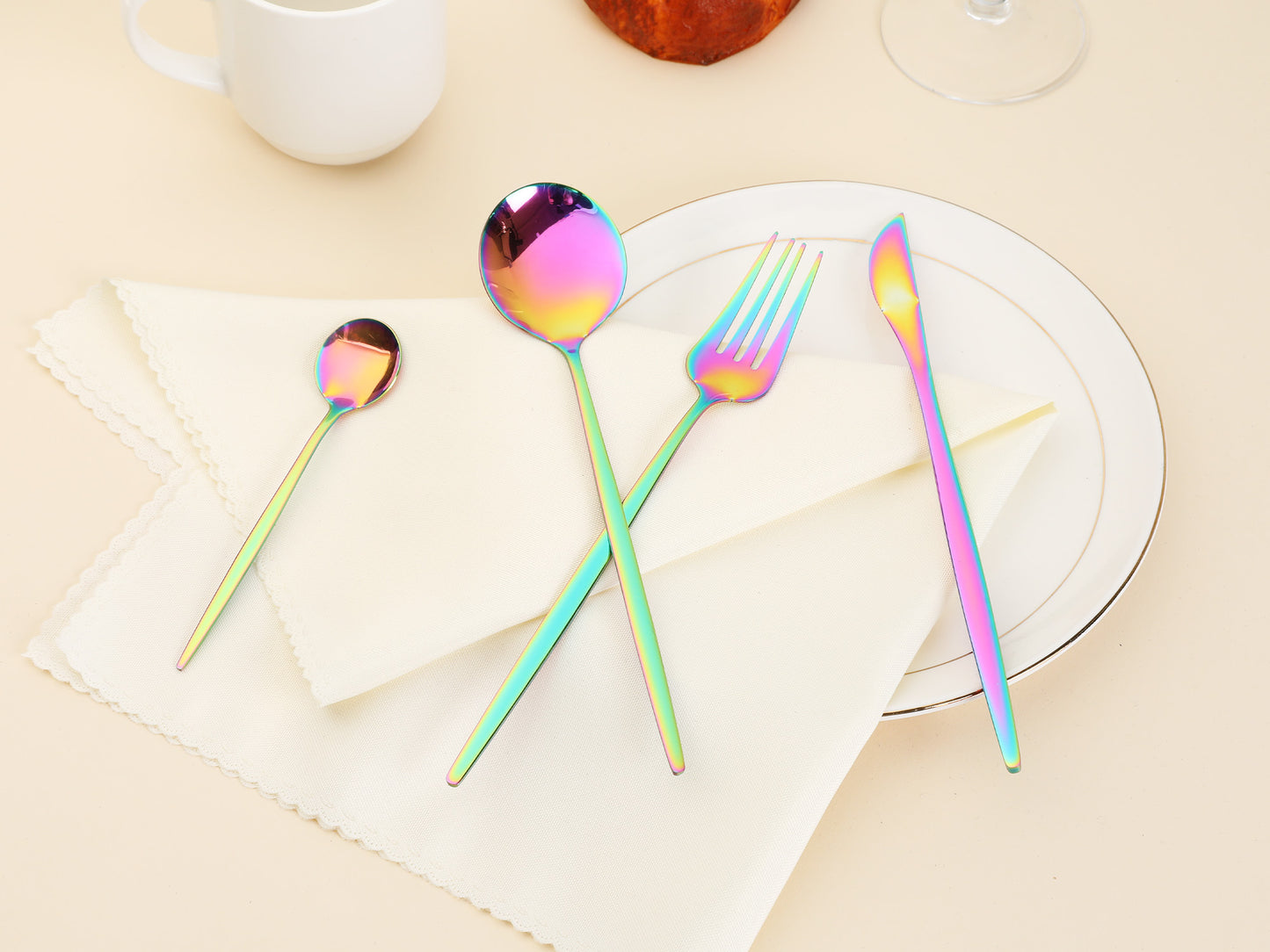 16 Pieces Silverware Set, Stainless Steel Flatware, Mirror Polished Cutlery Set