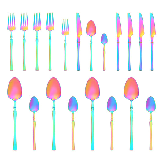 20 Pieces Silverware Set, Stainless Steel Flatware, Mirror Polished Cutlery Set