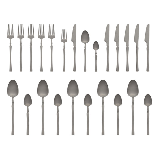 24 Pieces Silverware Set, Stainless Steel Serving Utensils Set, Mirror Polished Cutlery Set