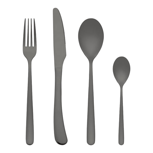 Juego de cubiertos de 4 piezas con utensilios para servir, cubiertos de acero inoxidable