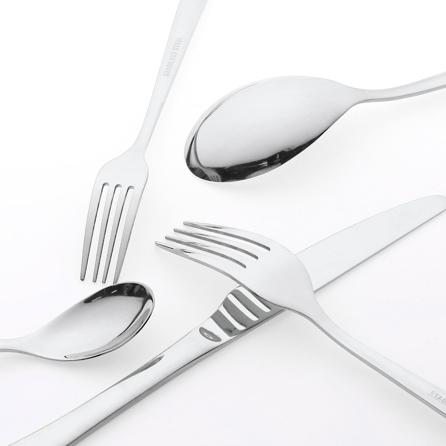 5 Pieces Silverware Set, Stainless Steel Flatware, Mirror Polished Cutlery Set