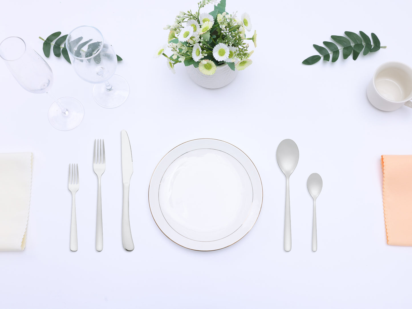 5 Pieces Silverware Set, Stainless Steel Flatware, Mirror Polished Cutlery Set