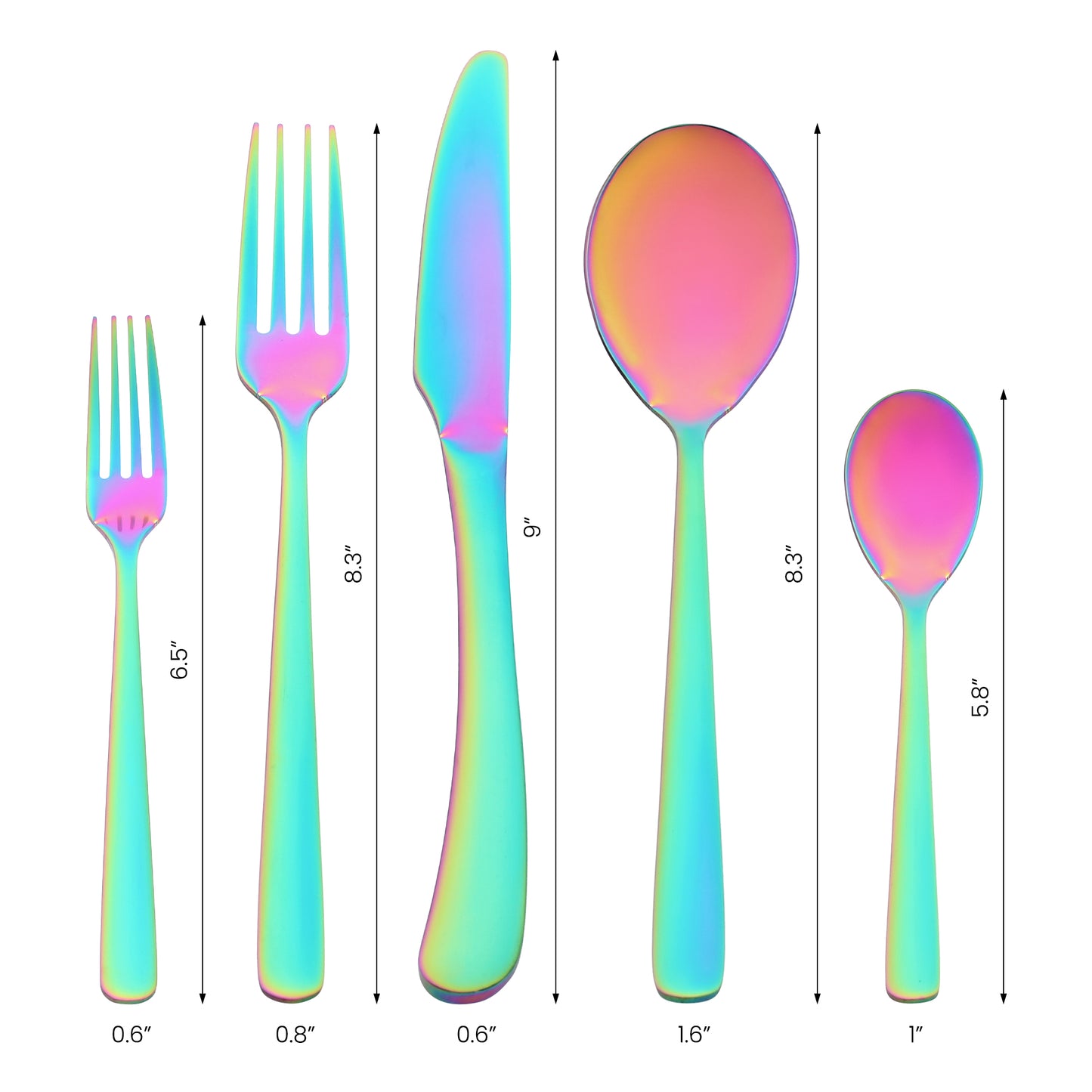 5 Pieces Silverware Set, Stainless Steel Flatware, Mirror Polished Cutlery Set