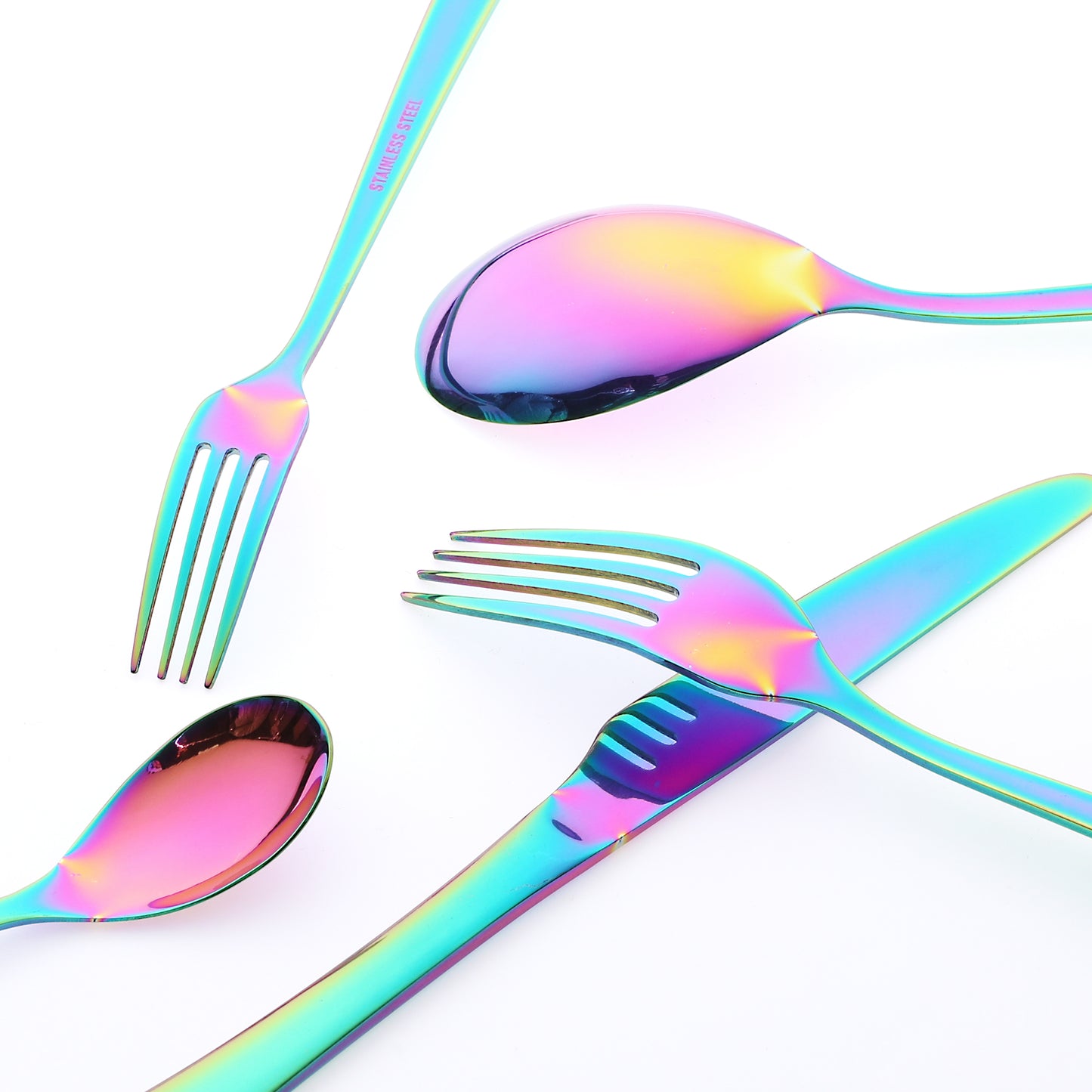 5 Pieces Silverware Set, Stainless Steel Flatware, Mirror Polished Cutlery Set