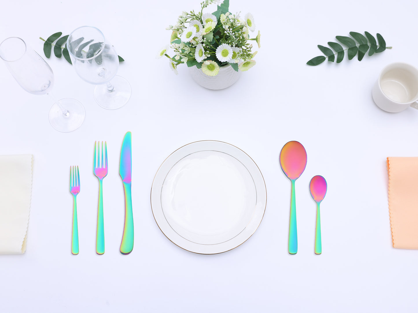 5 Pieces Silverware Set, Stainless Steel Flatware, Mirror Polished Cutlery Set