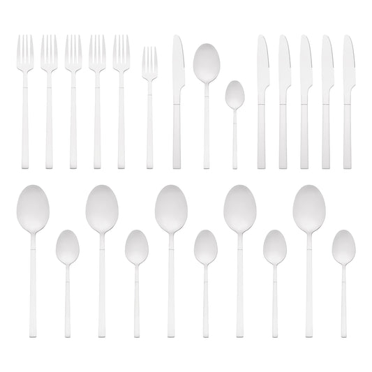 24 Pieces Silverware Set, Stainless Steel Flatware Set for 6, Mirror Polished Cutlery Set