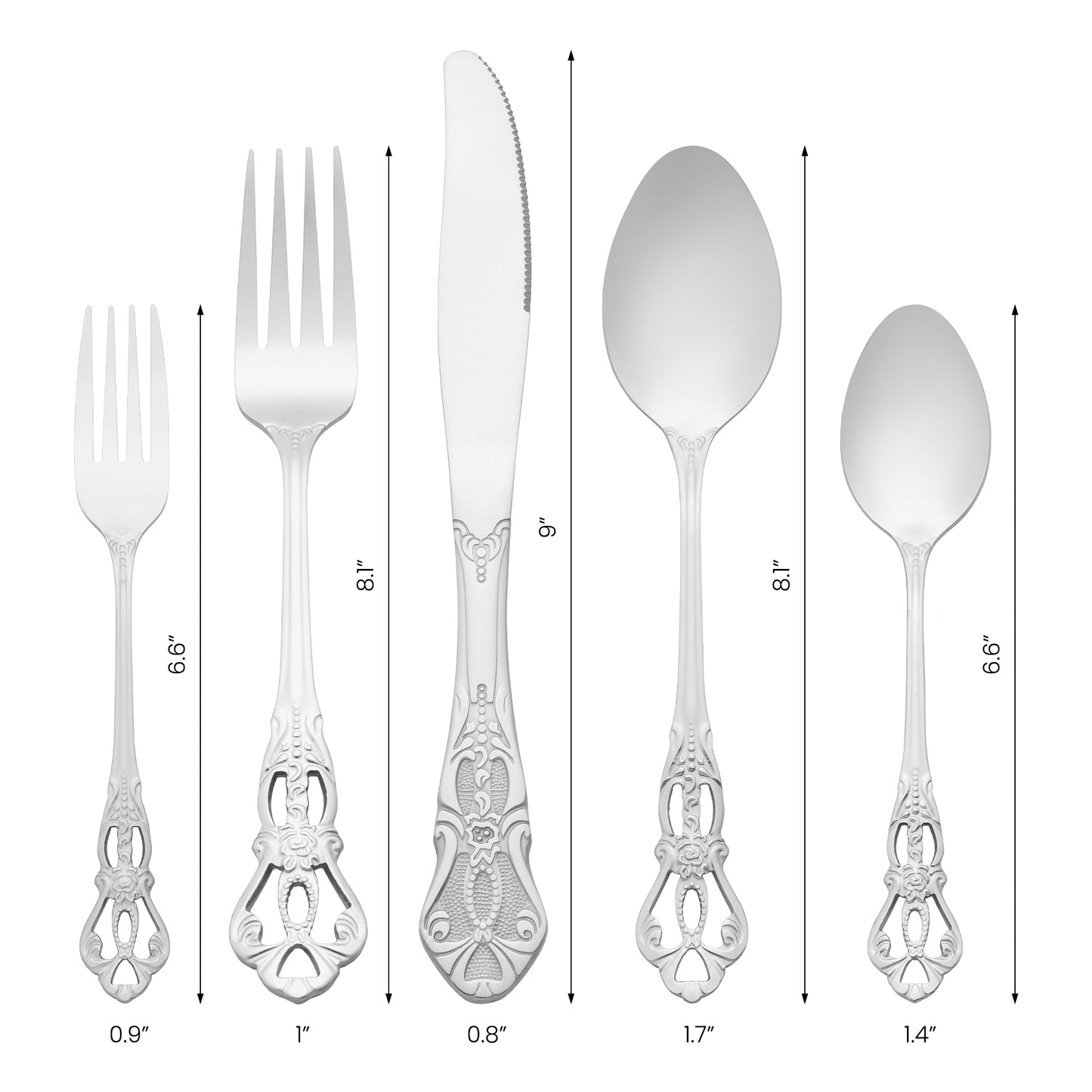 20 Pieces Silverware Set, Stainless Steel Floral Flatware, Modern Cutlery Set