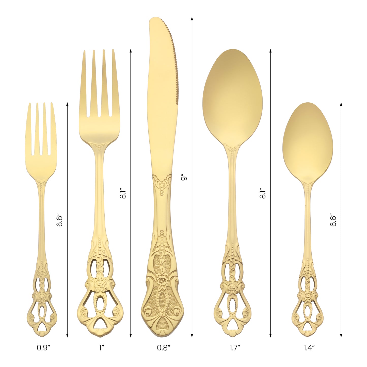 20 Pieces Silverware Set, Stainless Steel Floral Flatware, Modern Cutlery Set