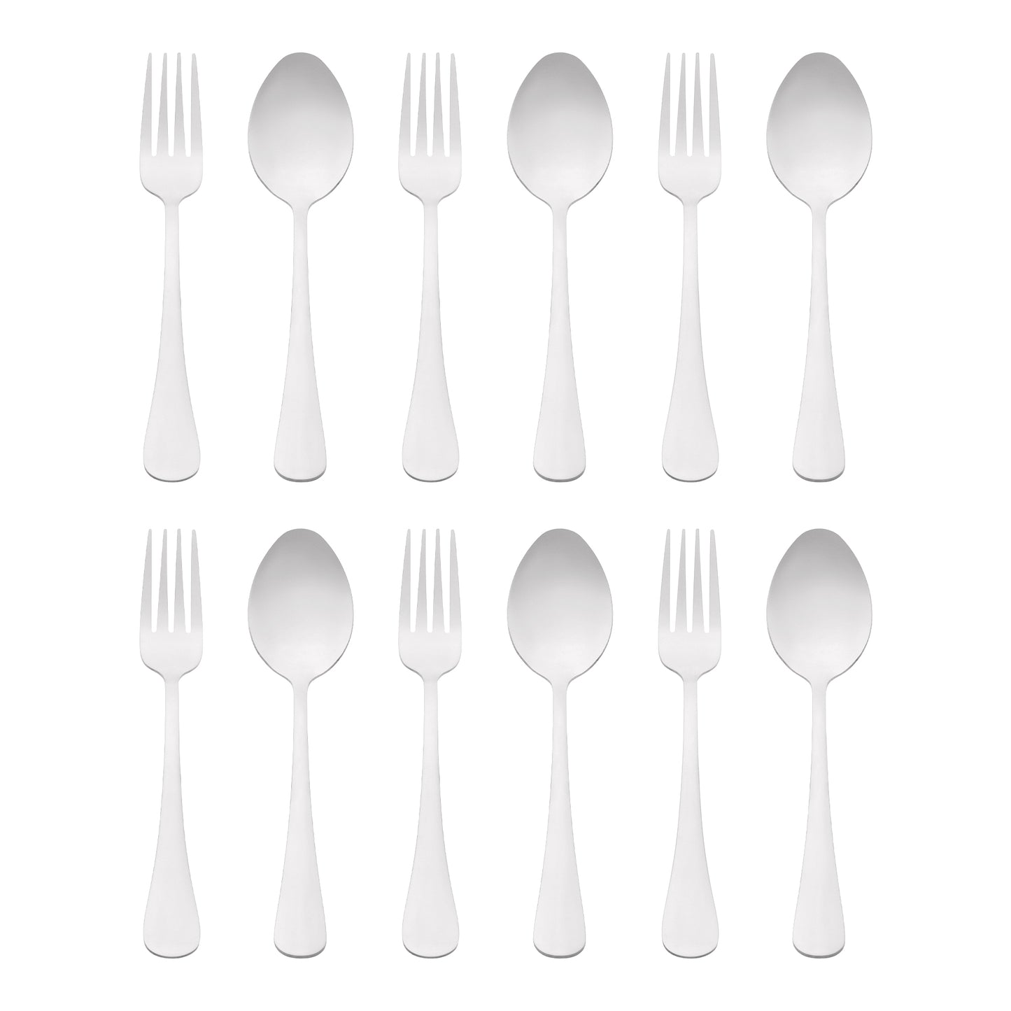 12 Pieces Silverware Set, Stainless Steel Flatware with Spoons and Forks Sets