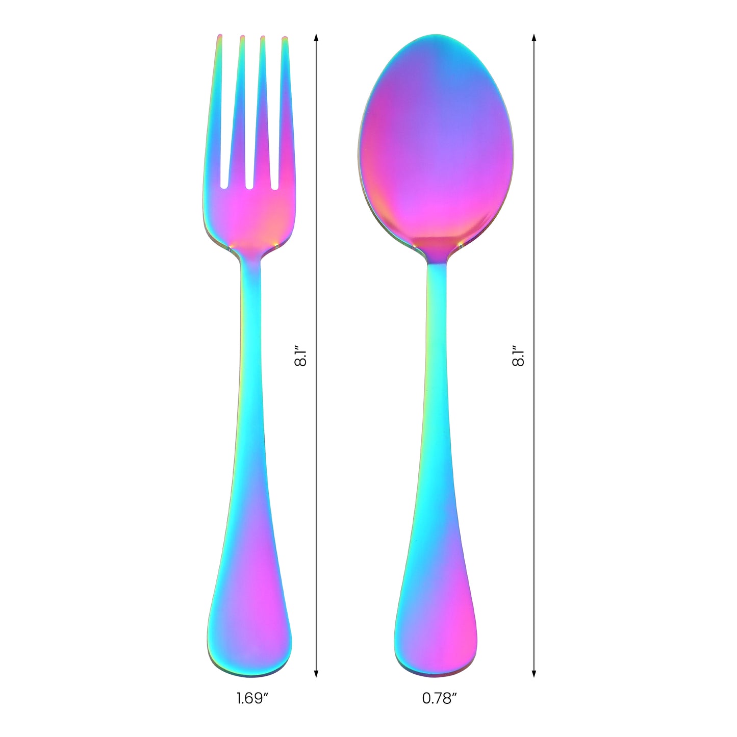 Juego de cubiertos de acero inoxidable de 12 piezas con cucharas y tenedores.