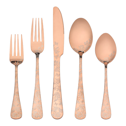 5 Pieces Silverware Set, Stainless Steel Flatware Set, Mirror Polished Cutlery Set