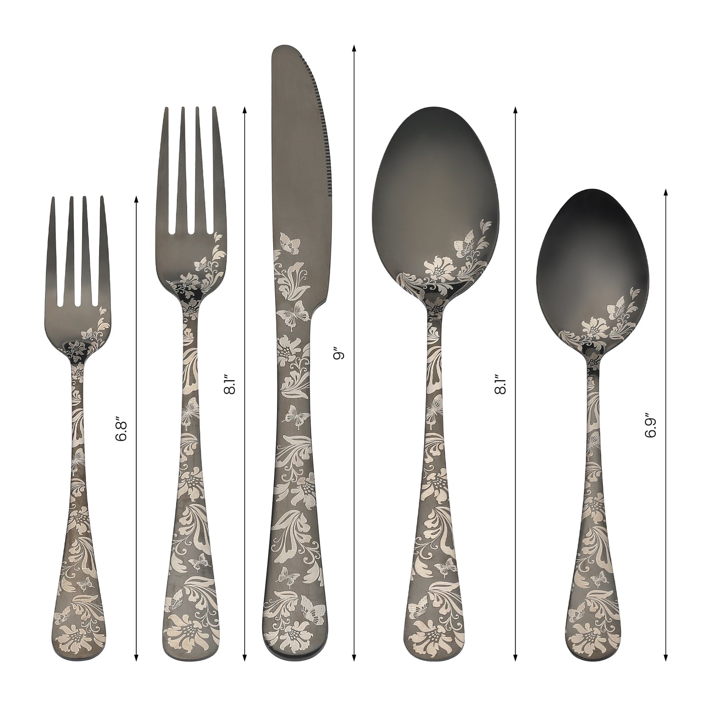 5 Pieces Silverware Set, Stainless Steel Flatware Set, Mirror Polished Cutlery Set