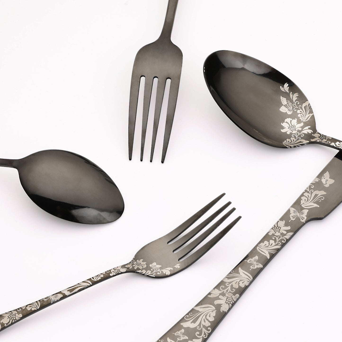 5 Pieces Silverware Set, Stainless Steel Flatware Set, Mirror Polished Cutlery Set