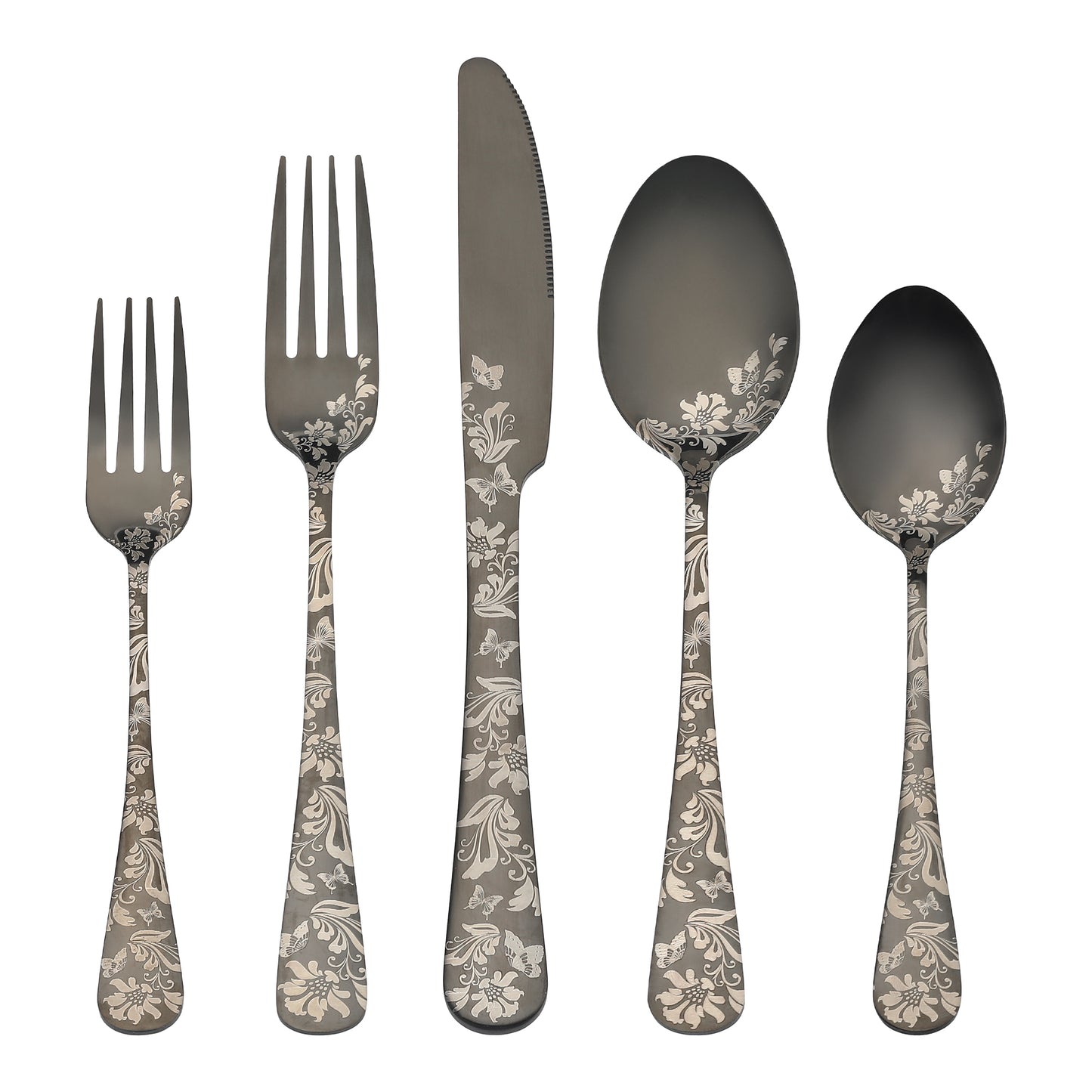 5 Pieces Silverware Set, Stainless Steel Flatware Set, Mirror Polished Cutlery Set