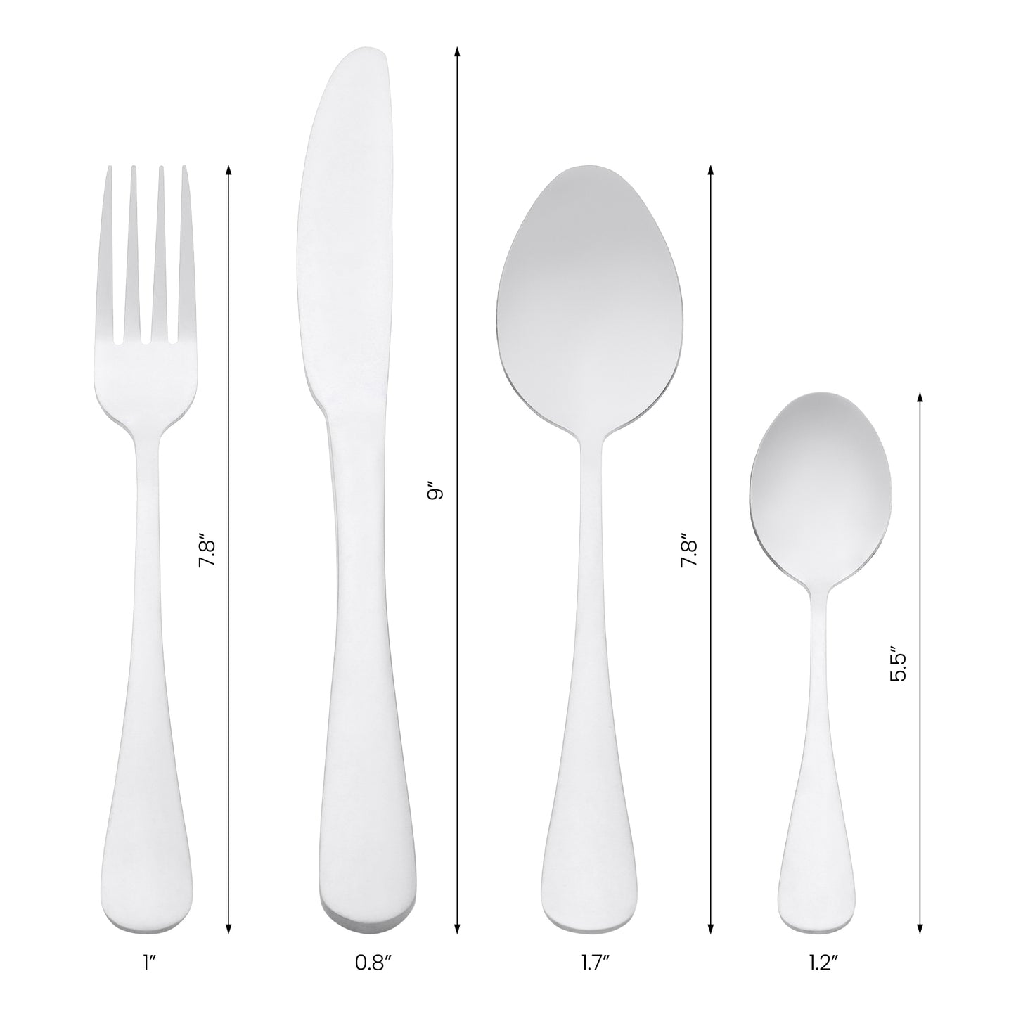 24 Pieces Silverware Set, Stainless Steel Flatware Set with Supporting Shelf