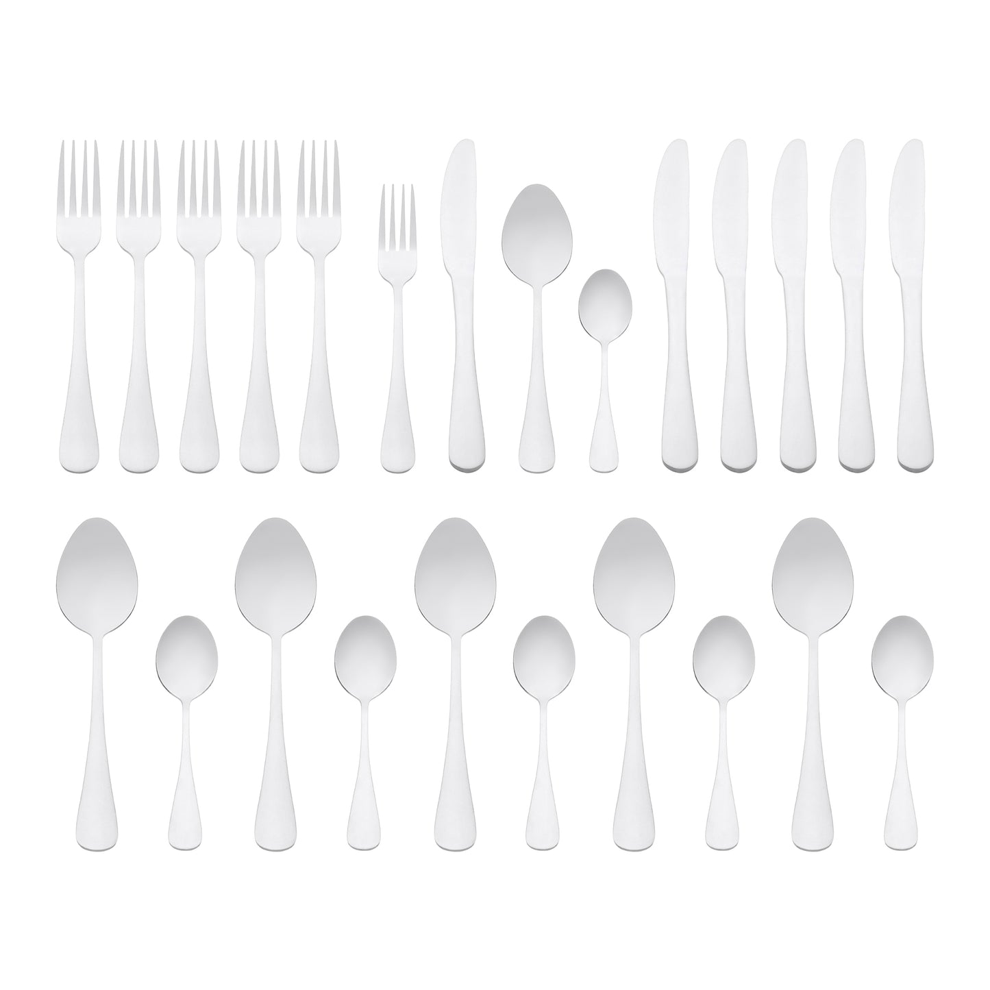 24 Pieces Silverware Set, Stainless Steel Flatware Set with Supporting Shelf