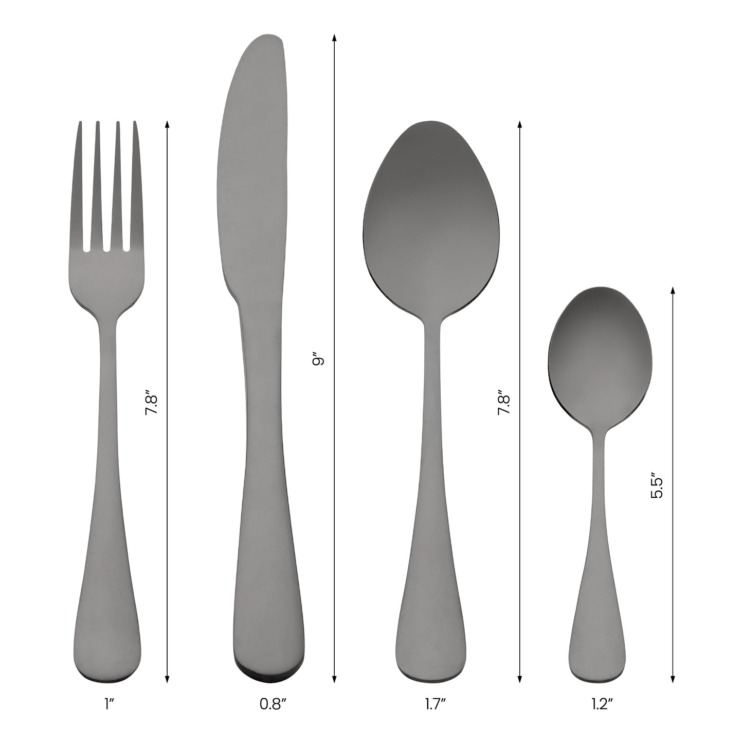 24 Pieces Silverware Set, Stainless Steel Flatware Set with Supporting Shelf