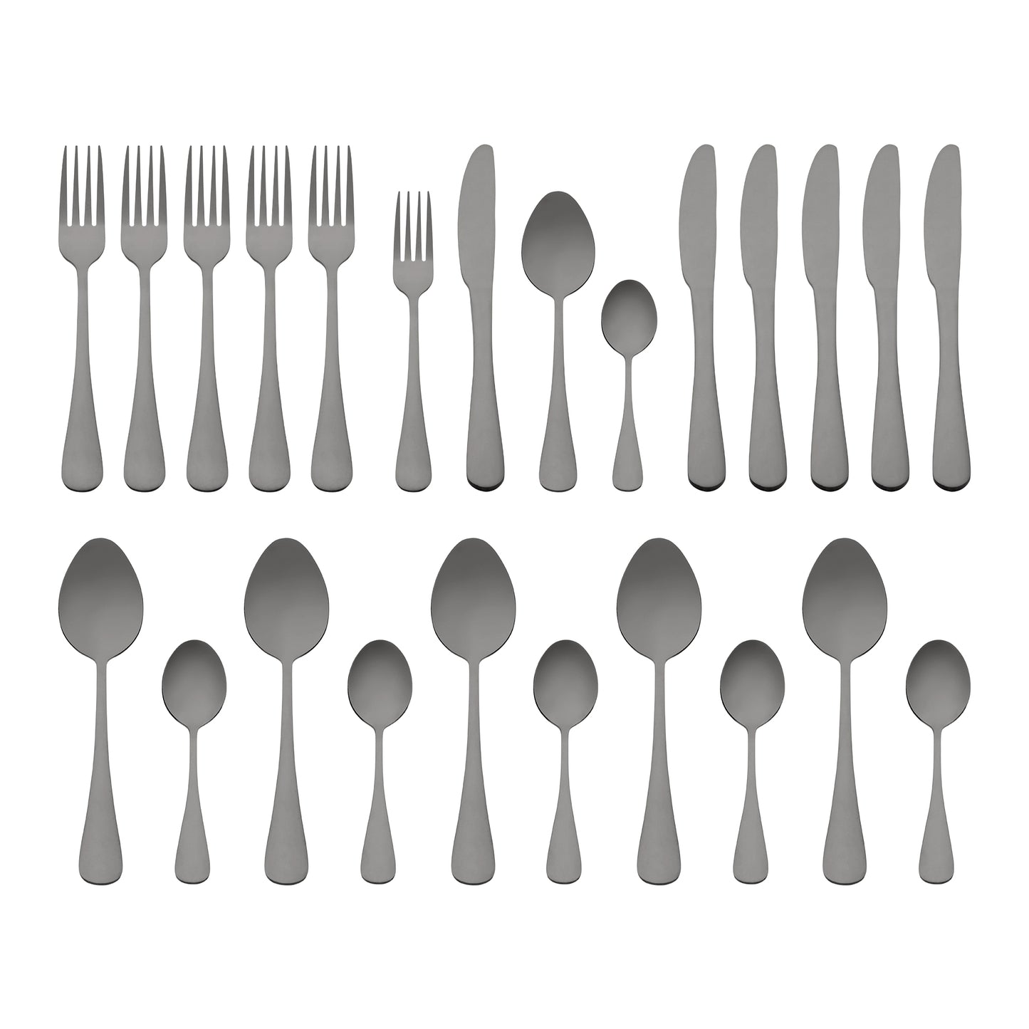 24 Pieces Silverware Set, Stainless Steel Flatware Set with Supporting Shelf