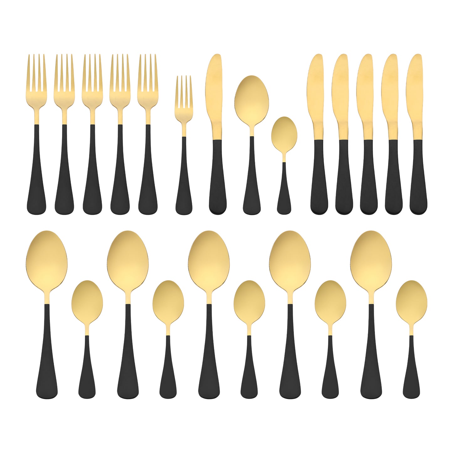 24 Pieces Silverware Set, Stainless Steel Flatware Set with Supporting Shelf