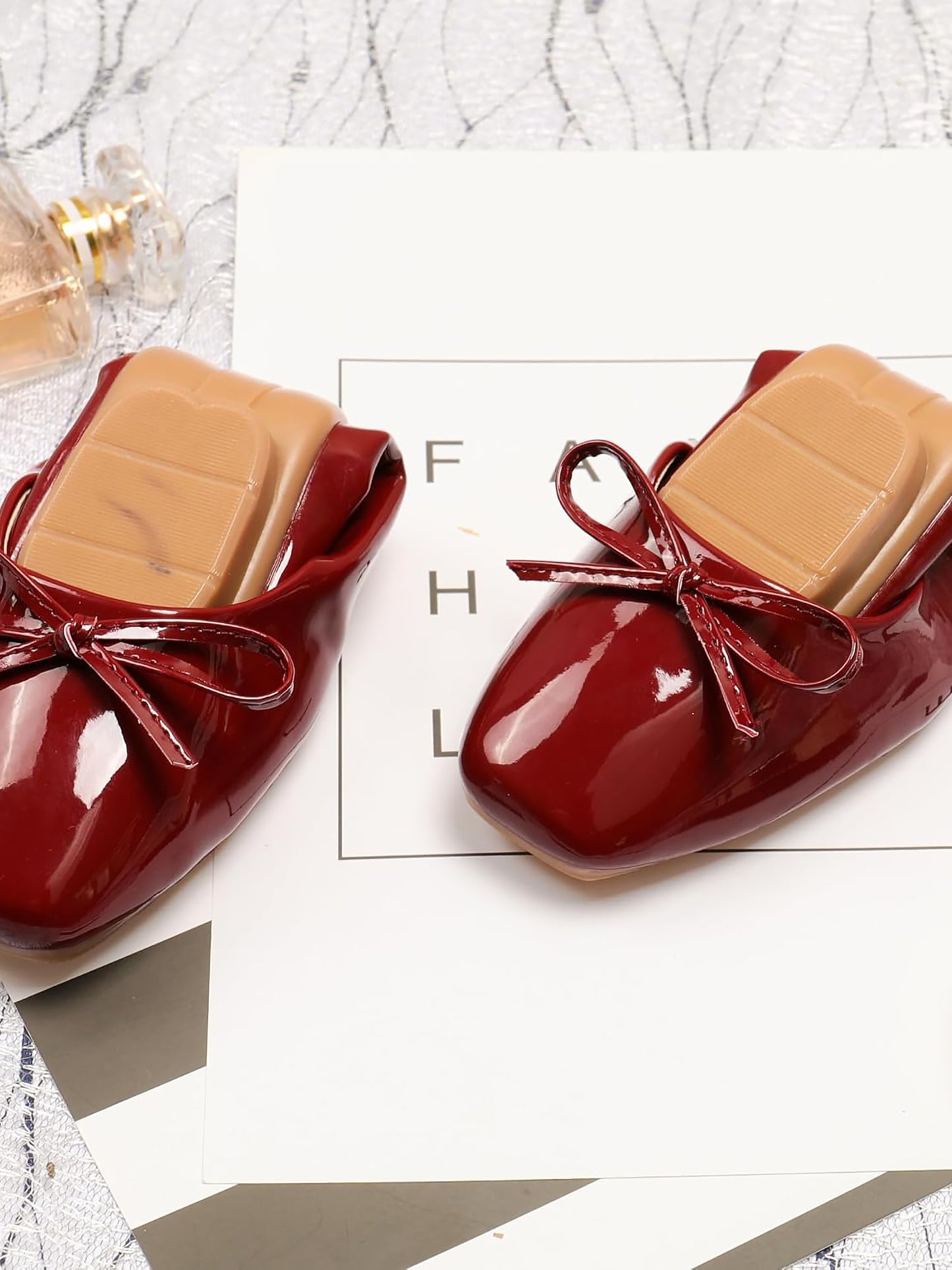 Women Solid Color Bow Commuting Flat Shoes Soft Sole Shoes