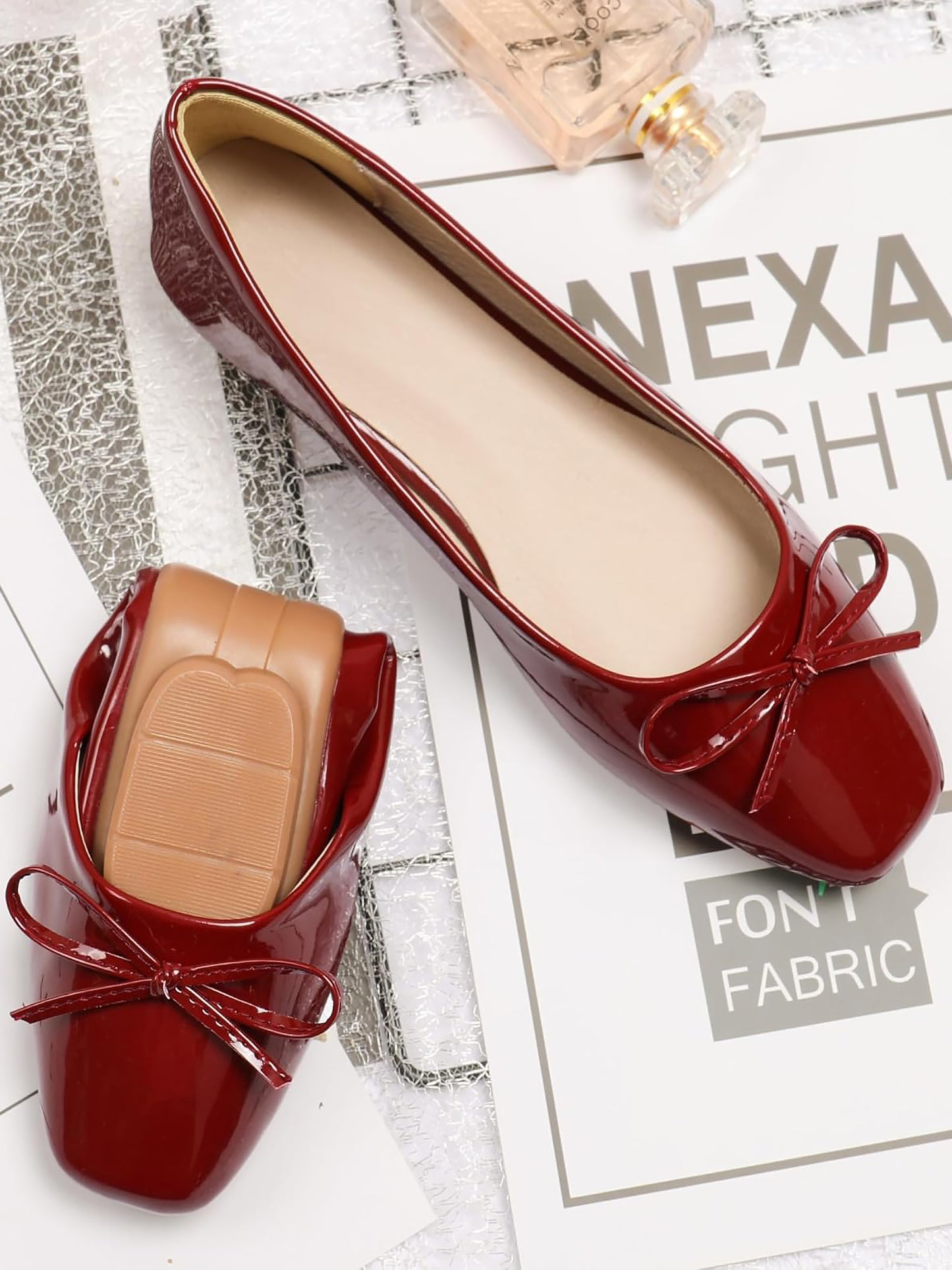 Women Solid Color Bow Commuting Flat Shoes Soft Sole Shoes