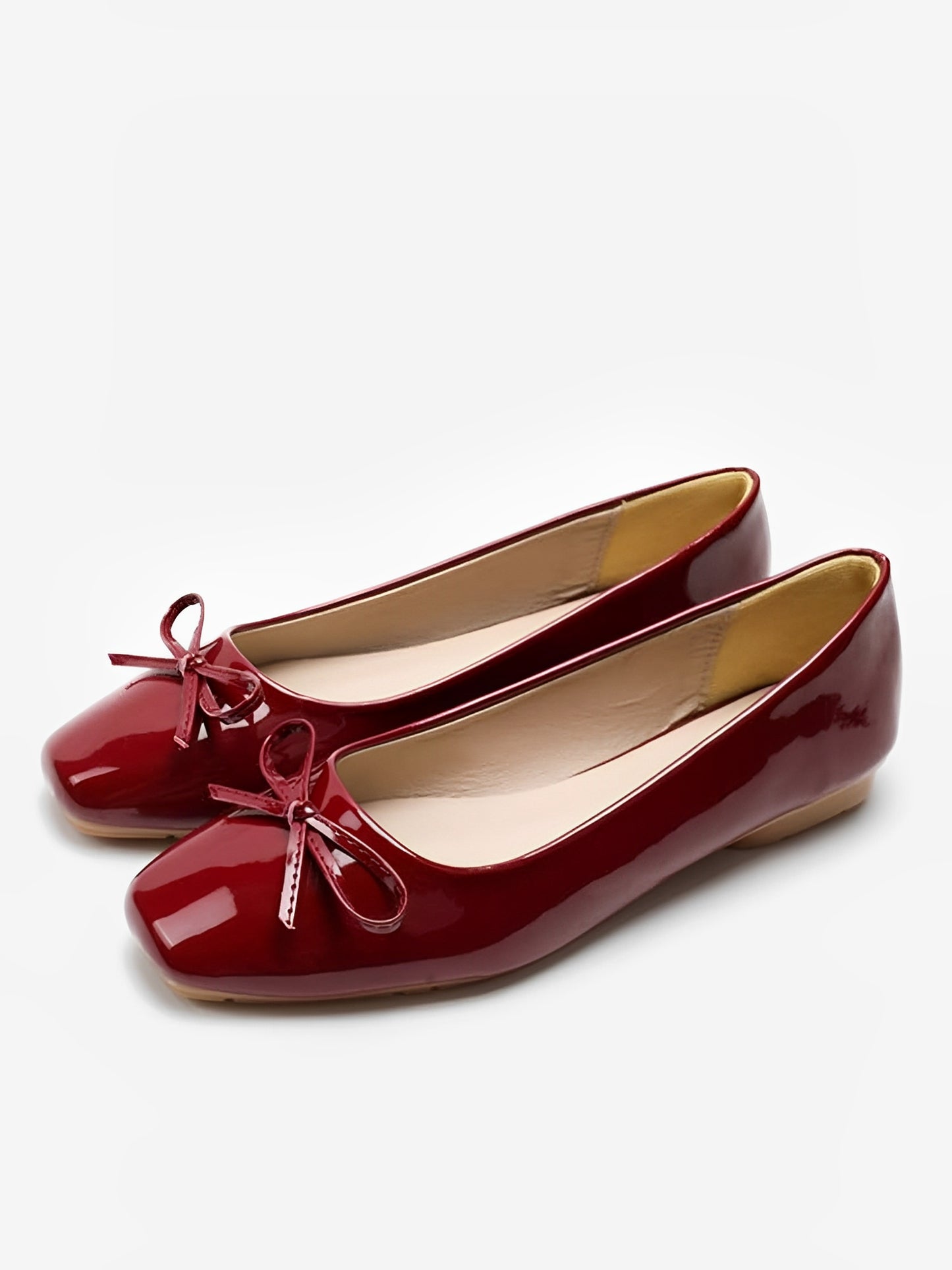 Women Solid Color Bow Commuting Flat Shoes Soft Sole Shoes