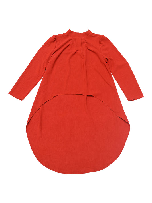 Women's High Low Tops Long Sleeve Back Keyhole Round Neck Asymmetrical Hem Tops Dressy Casual Blouse