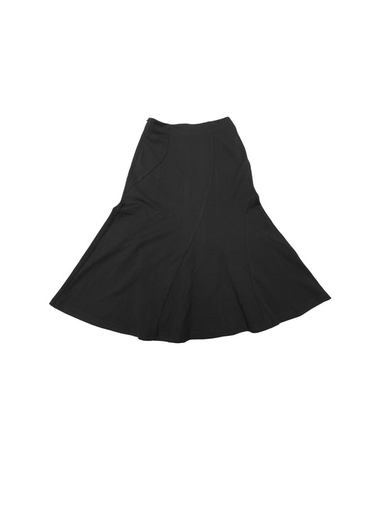 Women's High Waisted Flared Solid Color Business Casual Midi Skirt