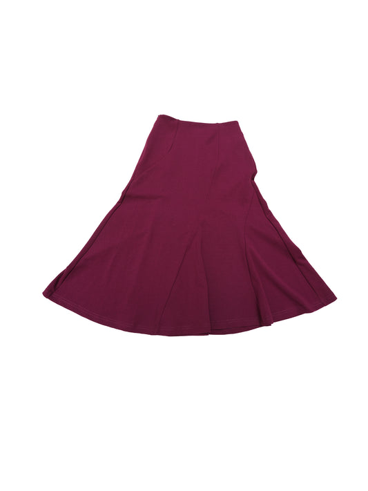 Women's High Waisted Flared Solid Color Business Casual Midi Skirt