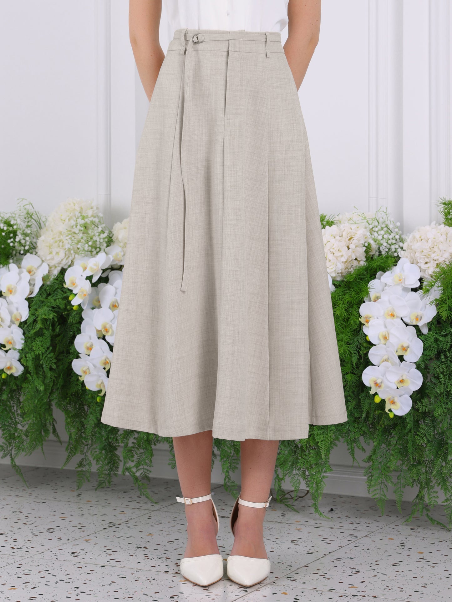 Women's A-Line Elastic High Waist Maxi Skirt