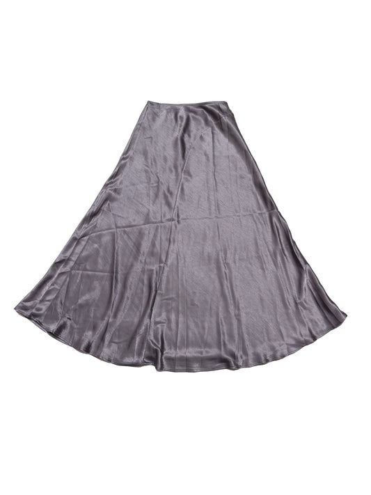 Women Satin Maxi Skirt High Waisted Elastic Waistband Flowy Elegant Skirt