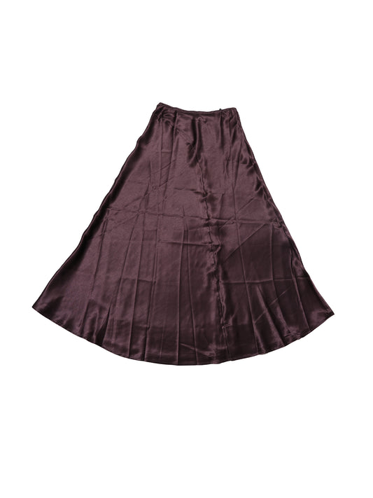 Women Satin Maxi Skirt High Waisted Elastic Waistband Flowy Elegant Skirt