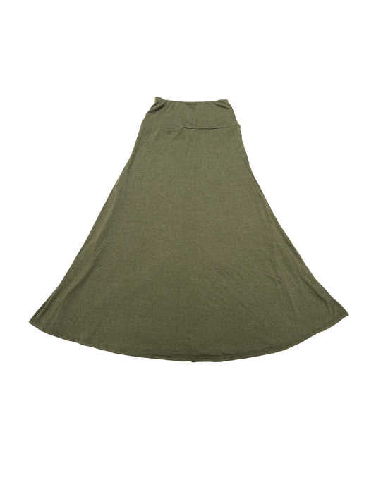 Women's High Waisted Solid Color Lightweight Flowy Flare Maxi Skirt