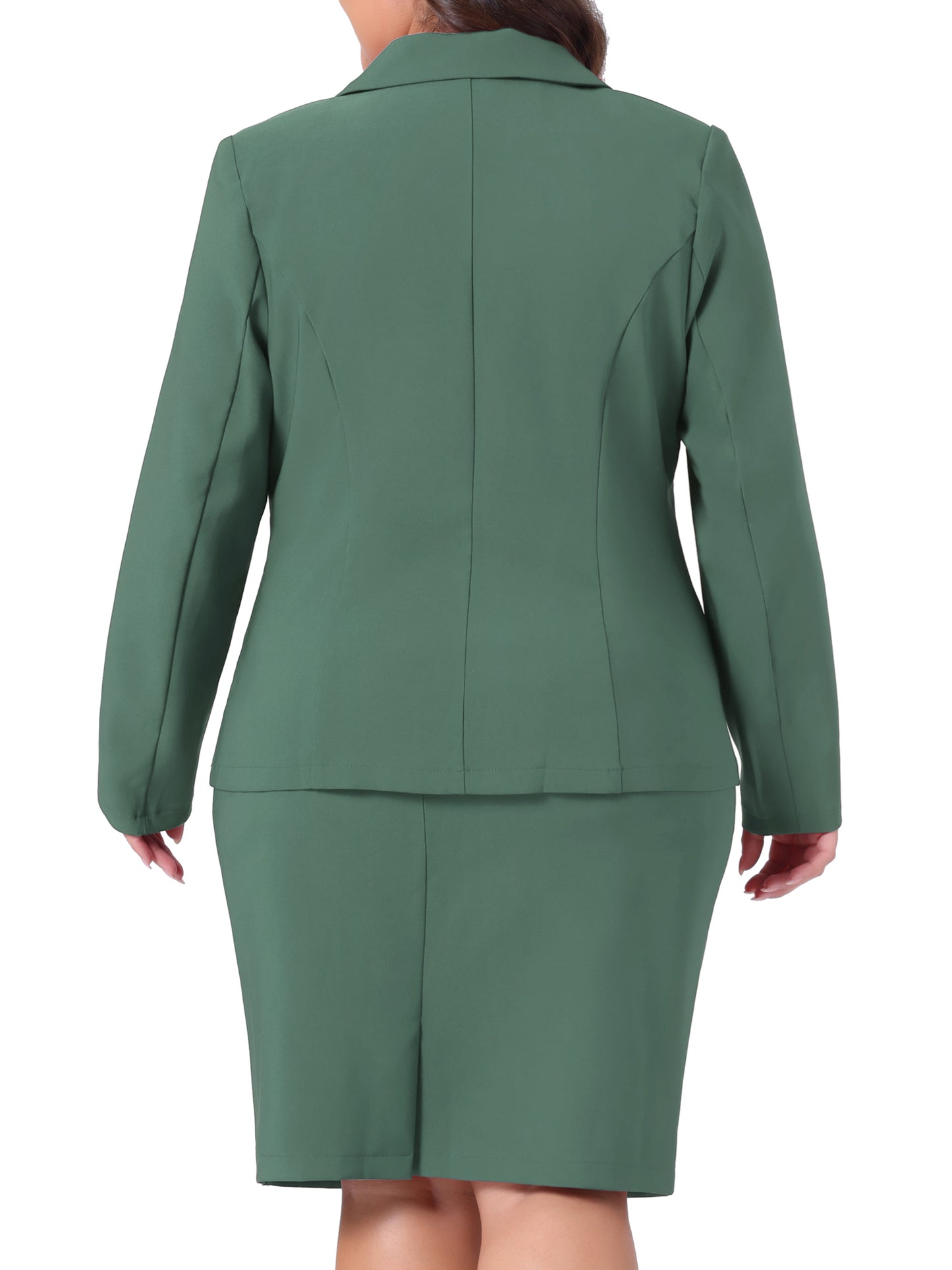 Women Plus Size Blazer and Skirt Suit Set 2 Piece Outfits Business Casual Suit Set