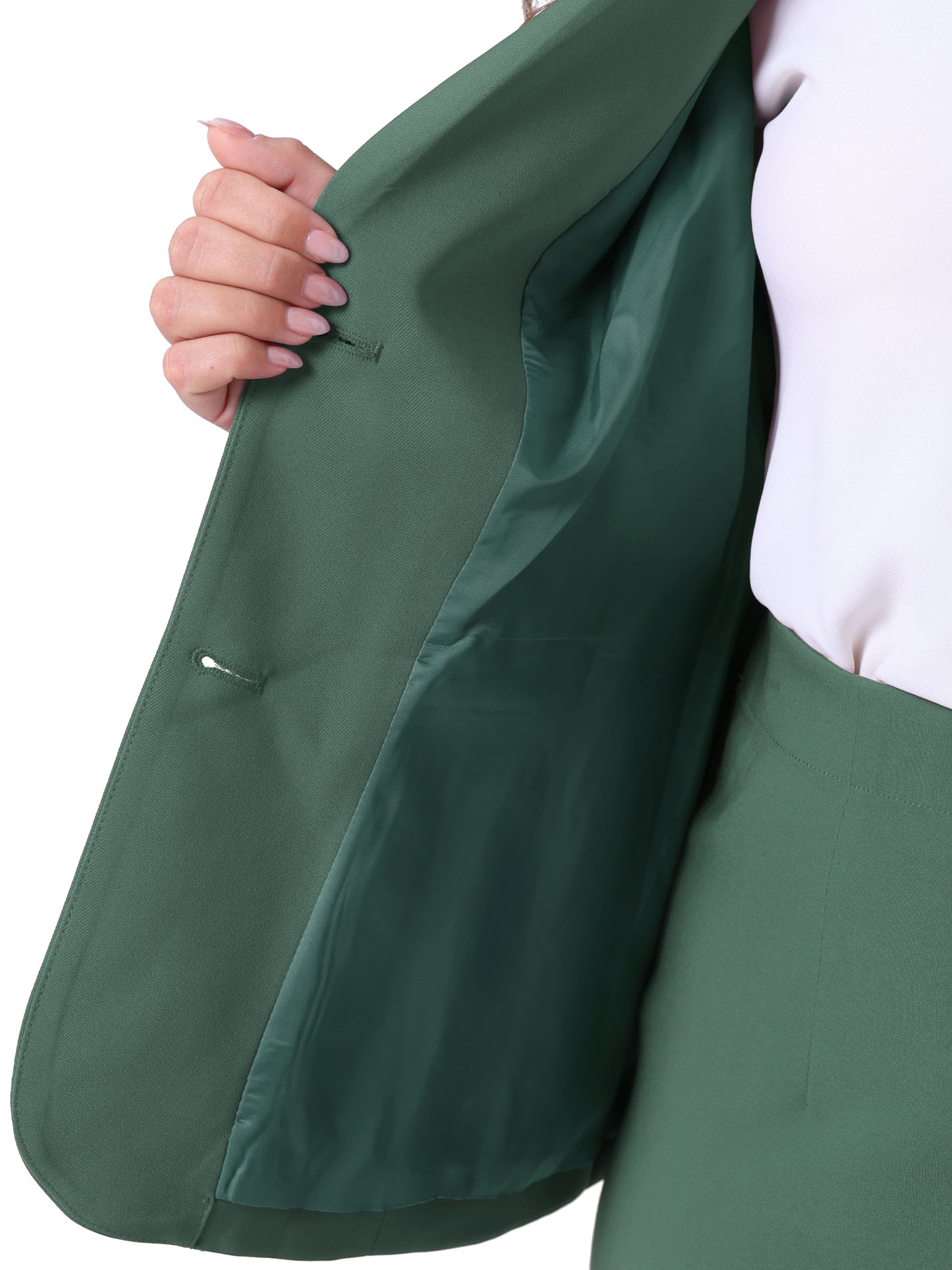 Women Plus Size Blazer and Skirt Suit Set 2 Piece Outfits Business Casual Suit Set