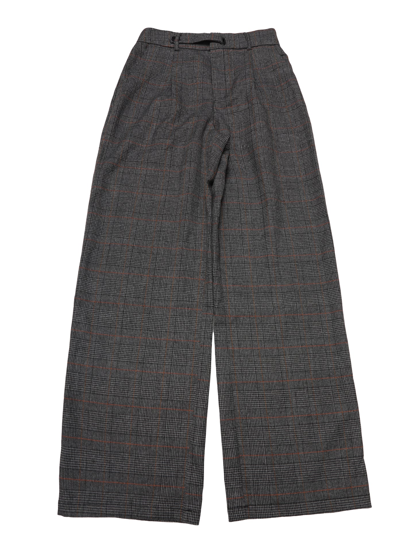 Pantalón de trabajo a cuadros vintage para mujer, pantalones largos rectos de pierna ancha con diseño de pata de gallo