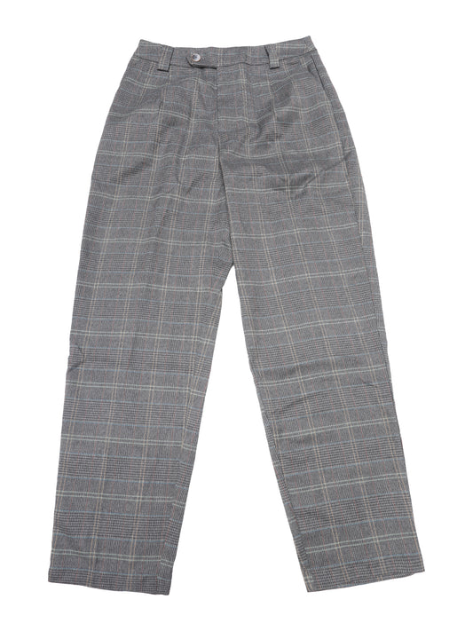 Women's Plaid Work Pant Vintage Houndstooth Tartan Straight Long Trousers
