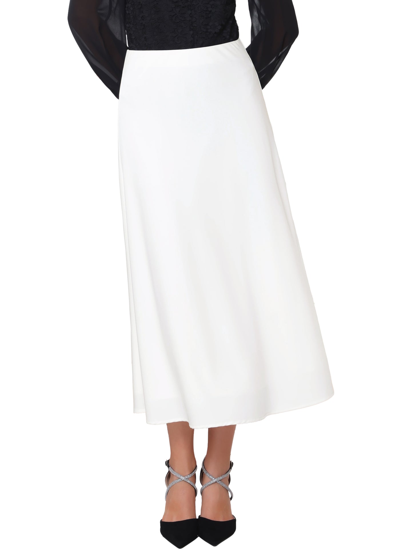 Women's Satin High Waist A-Lined Evening Cocktail Mermaid Maxi Skirt