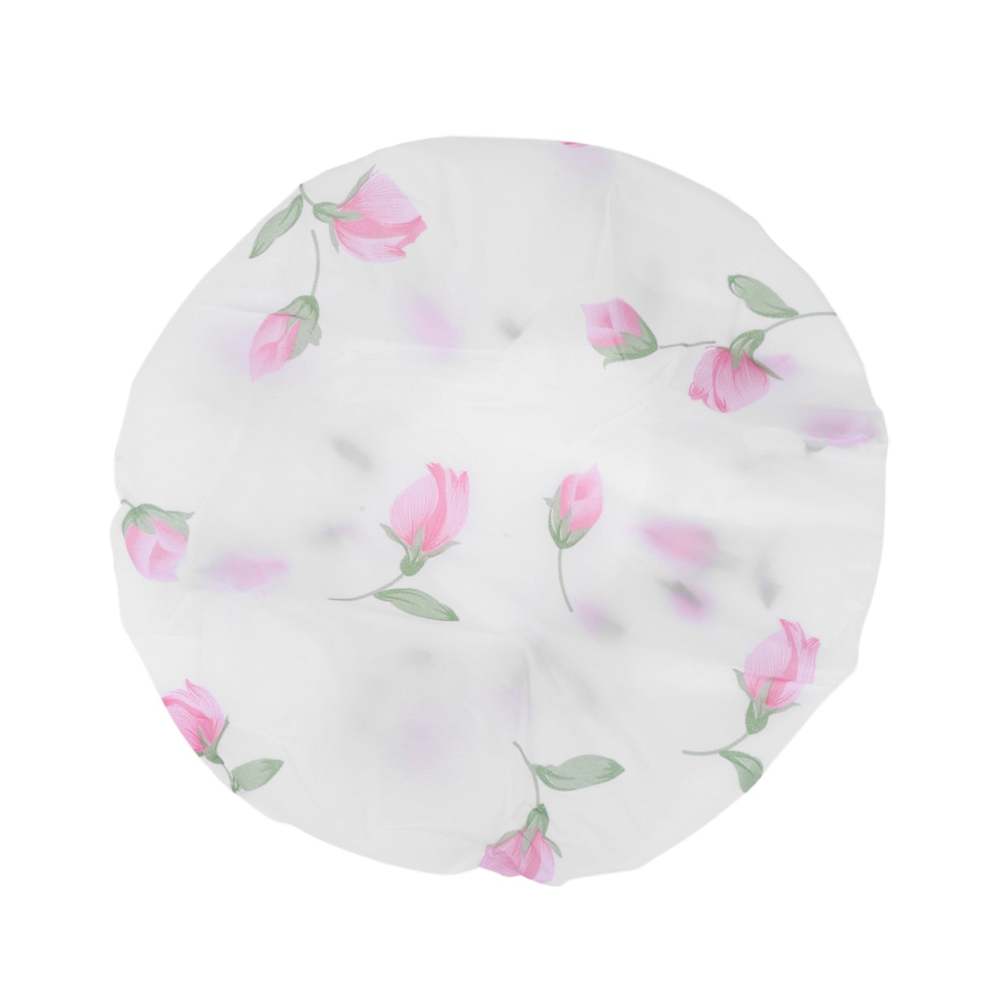 3 Pcs Flower Single Layer Shower Cap for Bathroom White Pink
